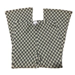 Love on a Hanger Checkered Flare Pants in Black and Green